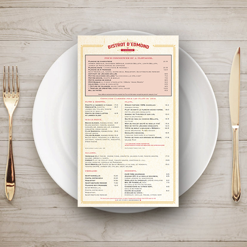 Menus papier