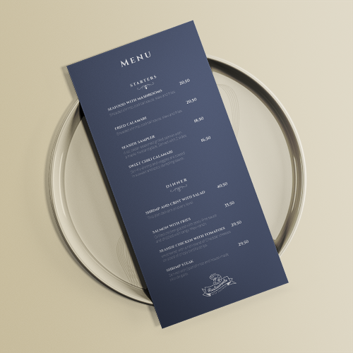 Menus lavables indéchirables sans pliage